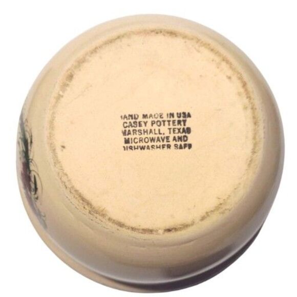 Vintage Casey Pottery Stoneware Mixing Bowls Set of 3 Spongeware Marshall Texas - Picture 9 of 14